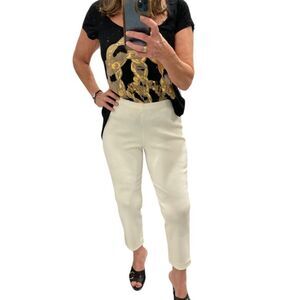 Carmen Marc Valvo Rayon Blend Size Zipper Crop Pants.Size S